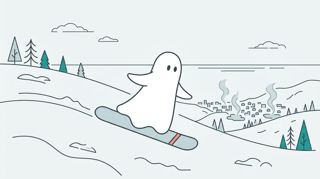 朝里川溫泉滑雪場插畫