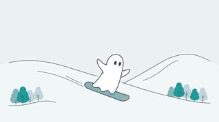 月山滑雪場插畫