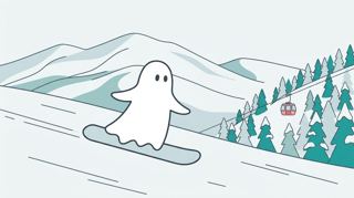 白山一里野溫泉滑雪場插畫