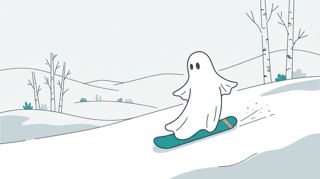 蛭野高原滑雪場插畫