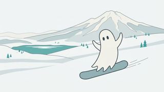 妙高池之平溫泉滑雪場插畫