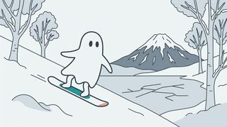 貓魔滑雪場插畫