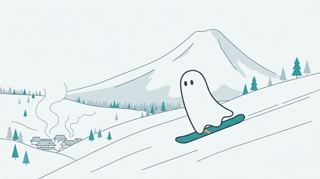 乘鞍高原溫泉滑雪場插畫