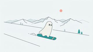 菅平高原滑雪場插畫
