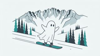 戶隱滑雪場插畫